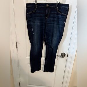 American Eagle | Stretch Distress Skinny Jean  Jegging | | Dark Wash | 1…